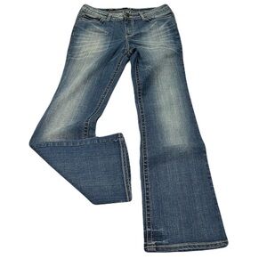 Ana Womens Bootcut Jeans Size 8 Fit‎ 32x31 Mid Rise Blue Western Embroidered Y2k